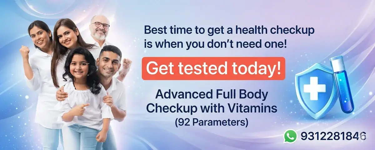 Advanced full body health checkup with vitamins banner
